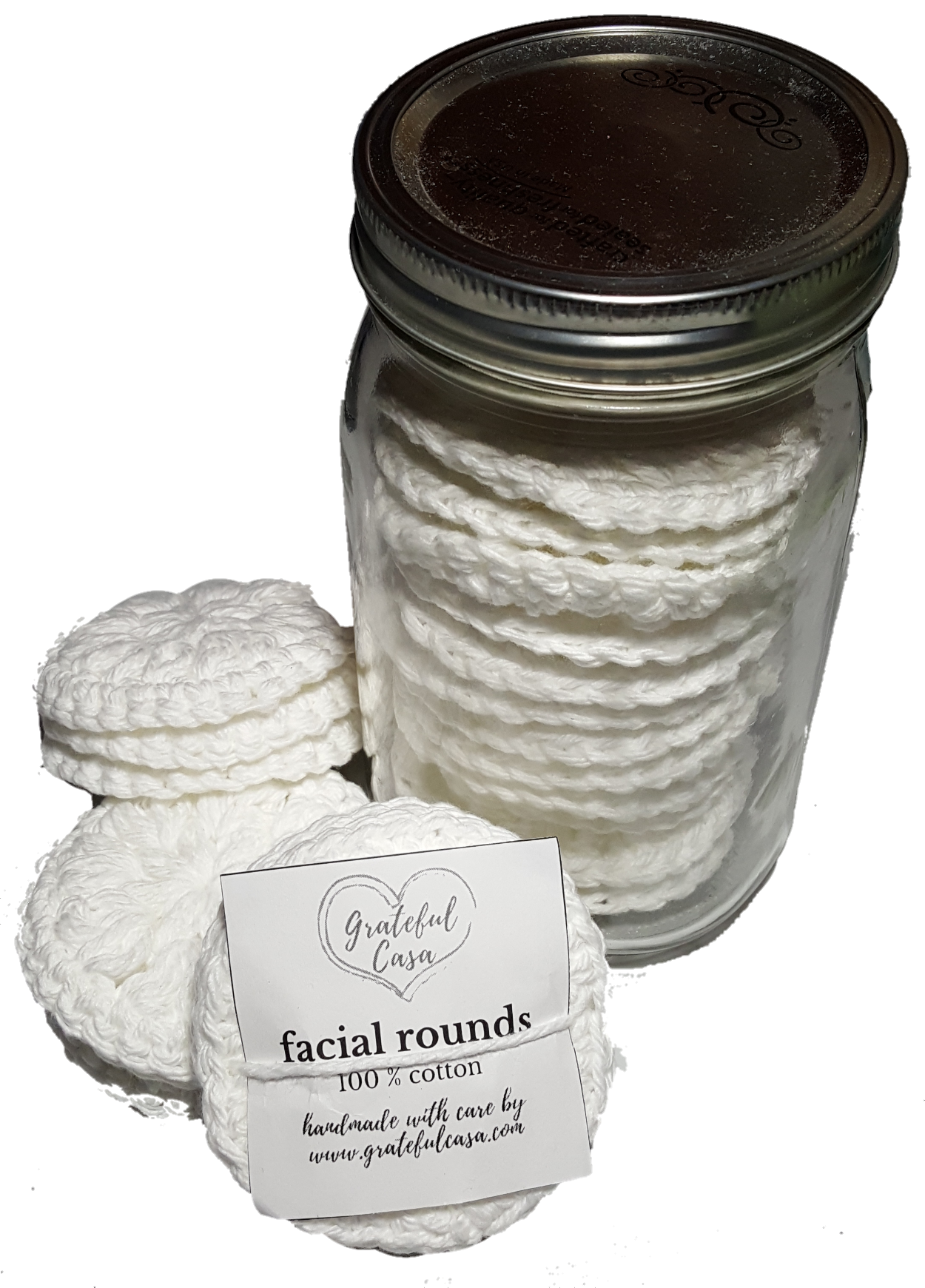Crochet Facial Rounds - White